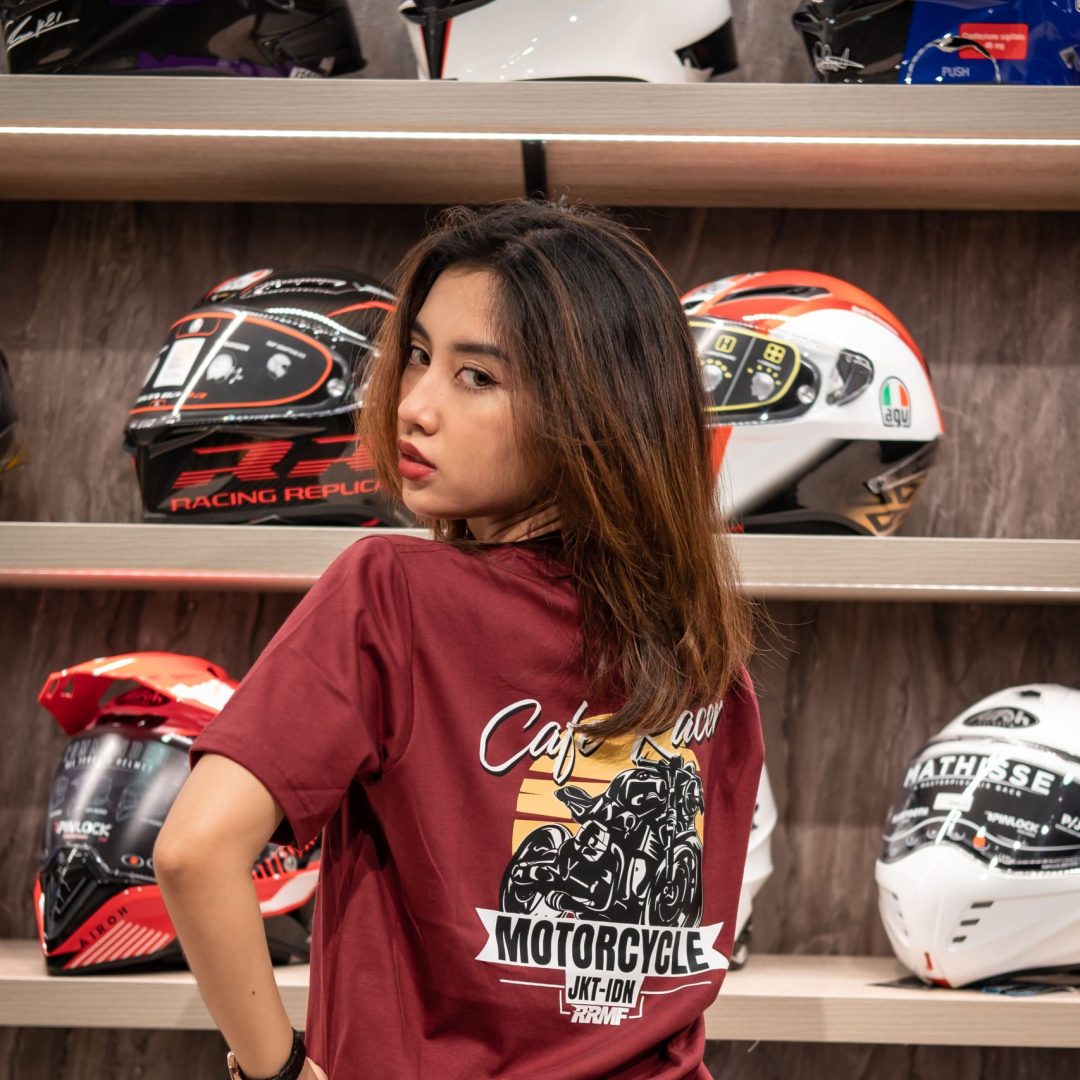 T-Shirt Cafe Racer Maroon